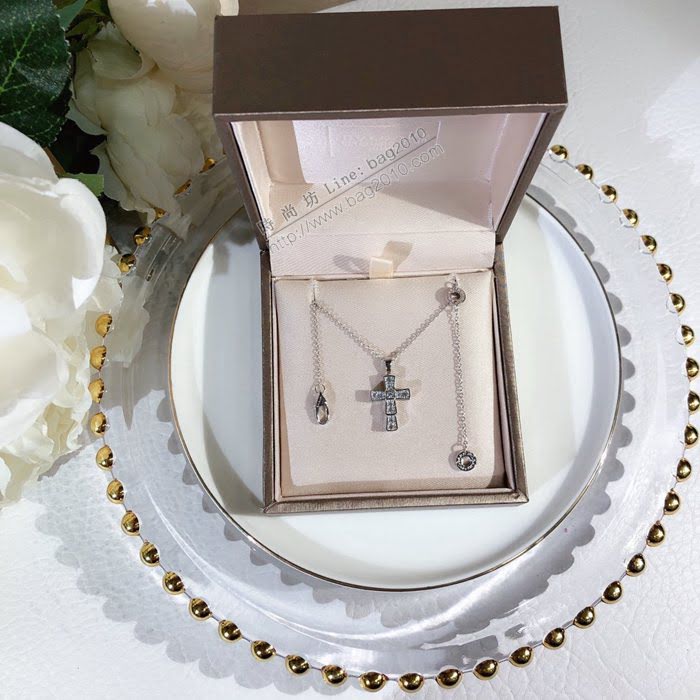 Bvlgari飾品 寶格麗蛇形十字架項鏈 專櫃新款S925純銀玫瑰金項鏈  zgbq3305